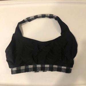 Black & White Plaid Rave Halter Top